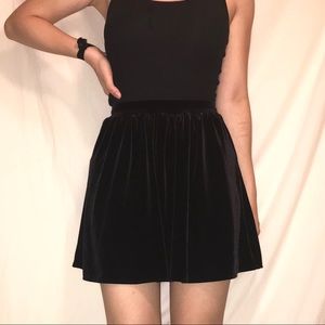 Black Velvet Skirt - American Apparel